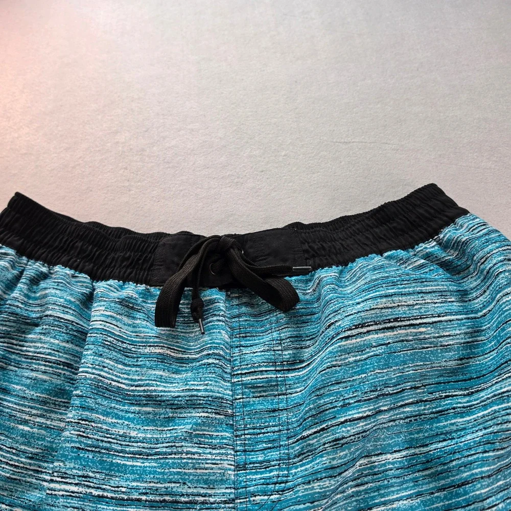 Adidas Mens 2XLT Board Shorts Blue Space Dye Swim Trunks Mesh Lined Tall